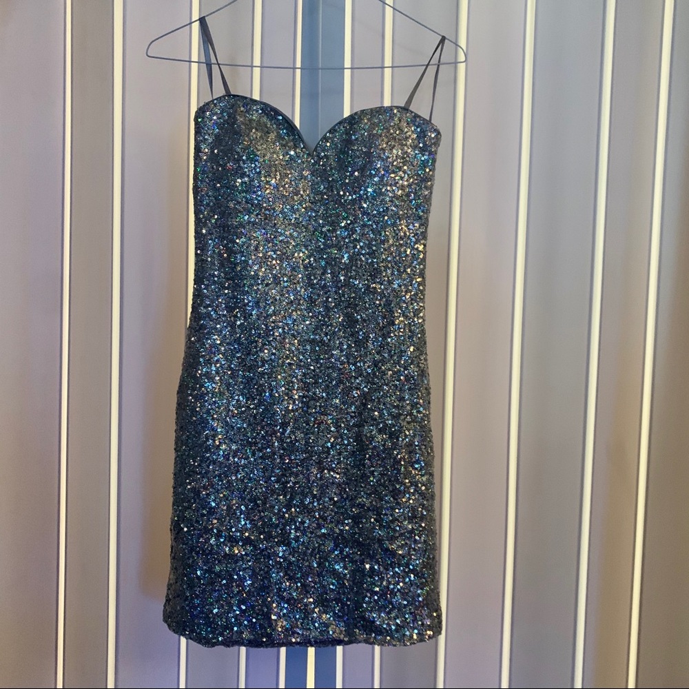 Frederick’s of Hollywood Silver Sequins dress S